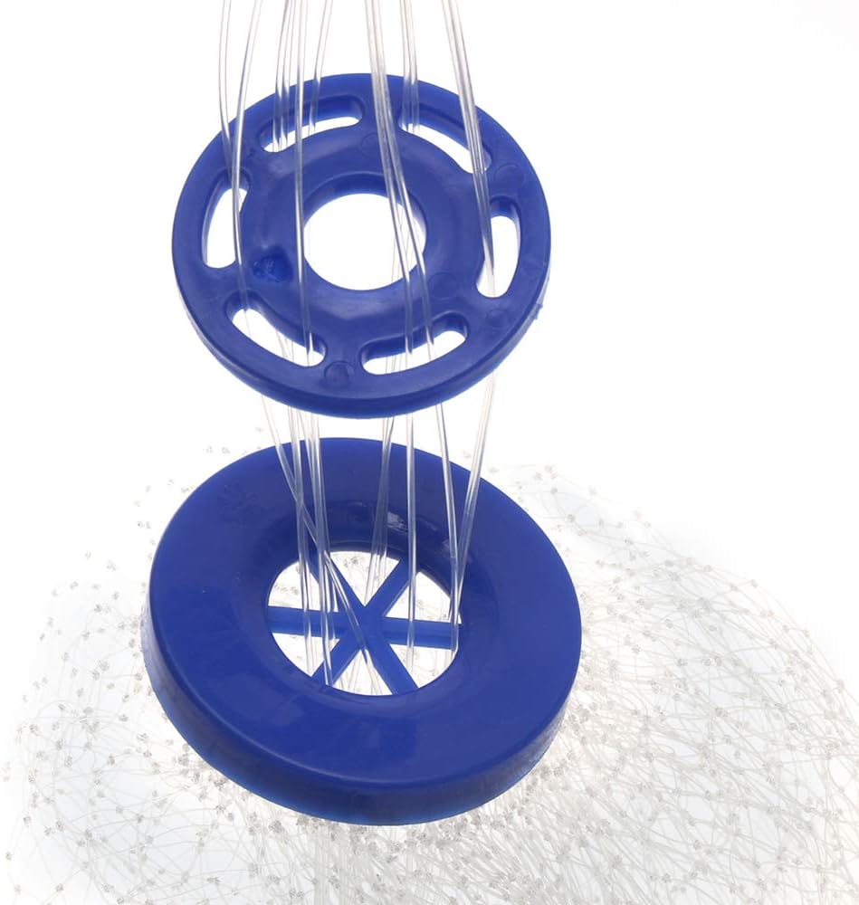 OTOEZ Fishing Net Cast Nets for Fishing 3Ft-8Ft Radius Saltwater Easy Throw Net Nylon/Tire Line 0.47/0.79 Inch Mesh Size for Bait Net Trap, with Sinker Aluminum Frisbee - Image 3