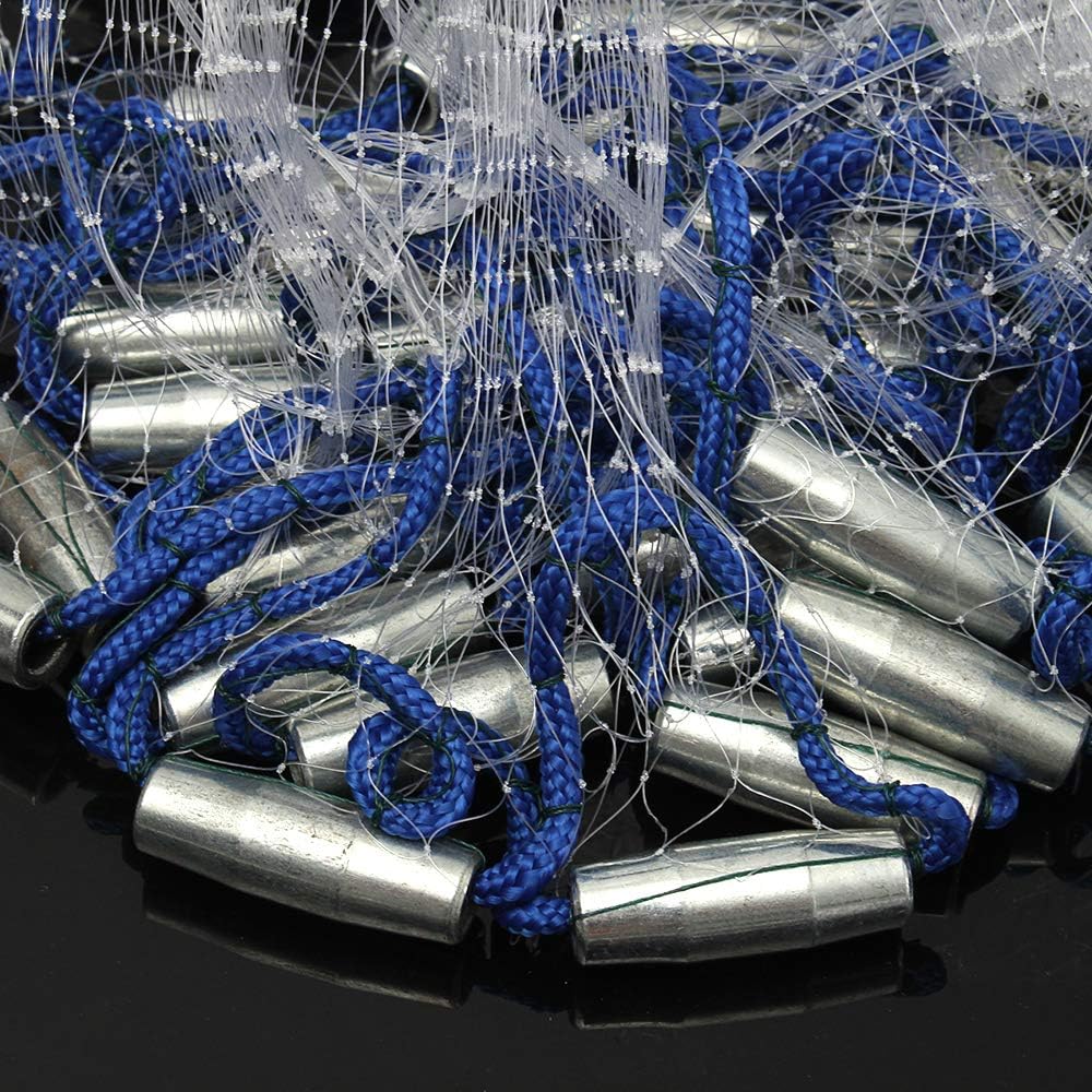 OTOEZ Fishing Net Cast Nets for Fishing 3Ft-8Ft Radius Saltwater Easy Throw Net Nylon/Tire Line 0.47/0.79 Inch Mesh Size for Bait Net Trap, with Sinker Aluminum Frisbee - Image 6